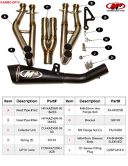 M4 Exhaust Full System Black GP19 with canister ZX6R ZX6 2009 - 2025 KA6982-GP19