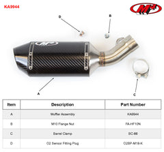 M4 Exhaust Street Slayer Carbon Fiber Slip On 2016-2020 ZX10 KA9944