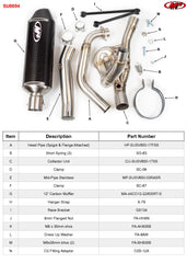 M4 Exhaust RACE Full System Carbon Fiber Canister 2017-2022 SV 650 SU6694