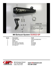 M4 Exhaust Slip-On System with Black Ceramic GP Canister 2008-2010 GSXR 600/750 SU6922-GP