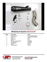 M4 Exhaust GP Black Slip On 2009-2011 GSXR 1000 SU9122-GP