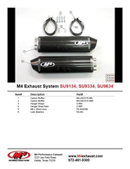 M4 Exhaust Bolt-On System with Dual Carbon Fiber Canisters 1999-2003 TL-R SU9334