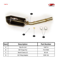 M4 Exhaust Carbon Fiber Slip On 2015-2020 FZ-07 / MT-07 YA6714