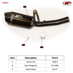 M4 Exhaust Carbon Fiber Slip On 2016-2021 XSR900 YA6912