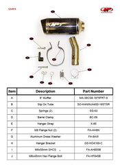 M4 Exhaust X-96 Carbon Fiber Slip On Ninja 400/500/Z400 2018-2025 KA4014