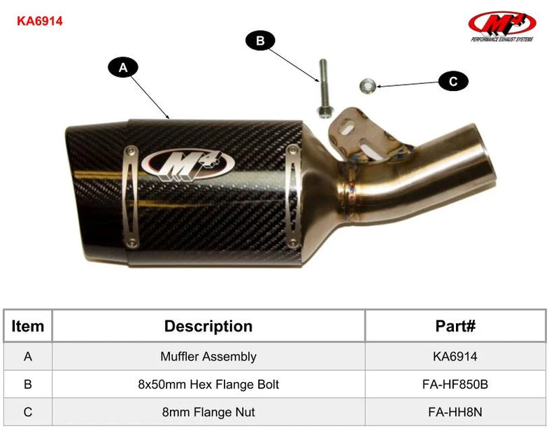 M4 Exhaust Carbon Fiber Street Slayer Slip On 2009 - 2026 Kawasaki M4 Exhaust Carbon Fiber Street Slayer Slip On 2009 - 2026 Kawasaki