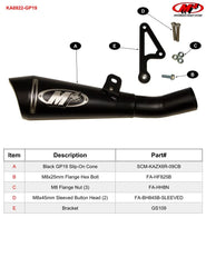 M4 Exhaust GP19 Black Slip On 2009 - 2025 ZX6R zx6 KA6922-GP19