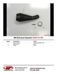 M4 Exhaust GP Black Slip on GSXR600/750 2011-2025 SU6112-GP