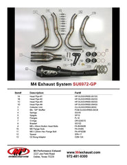 M4 Full Exhaust System with Black GP Canister 2008-2010 GSXR 600/750 SU6972-GP