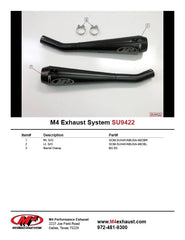 M4 Exhaust Dual Black Retro-Drag Slip ons 2002-2007 Hayabusa SU9422
