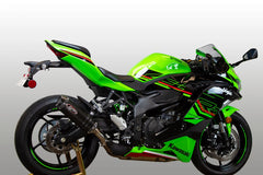 M4 slip-on with X96 carbon fiber canister and carbon fiber heat guard 2023- 2025 Kawasaki ZX-4RR KA4414